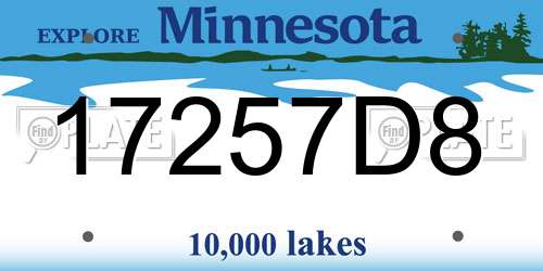 17257D8 Minnesota License Plate