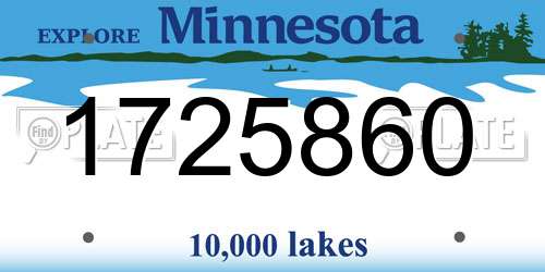 1725860 Minnesota License Plate