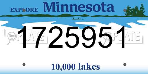 1725951 Minnesota License Plate