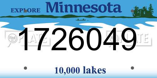 1726049 Minnesota License Plate
