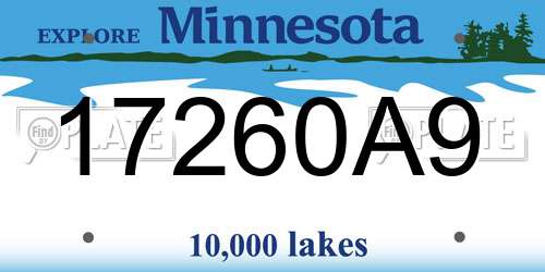 17260A9 Minnesota License Plate