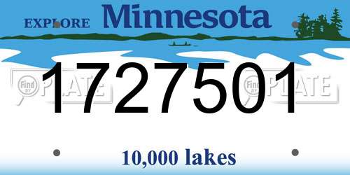 1727501 Minnesota License Plate