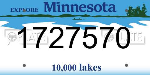 1727570 Minnesota License Plate