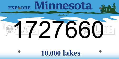 1727660 Minnesota License Plate