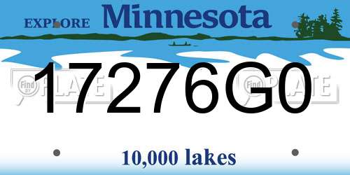 17276G0 Minnesota License Plate