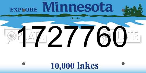 1727760 Minnesota License Plate