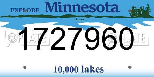 1727960 Minnesota License Plate