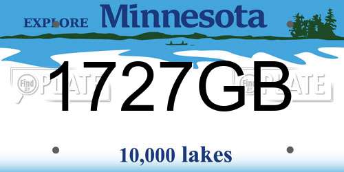 1727GB Minnesota License Plate