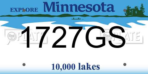 1727GS Minnesota License Plate