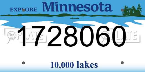 1728060 Minnesota License Plate