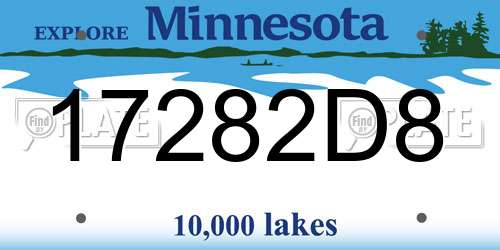 17282D8 Minnesota License Plate