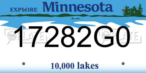 17282G0 Minnesota License Plate