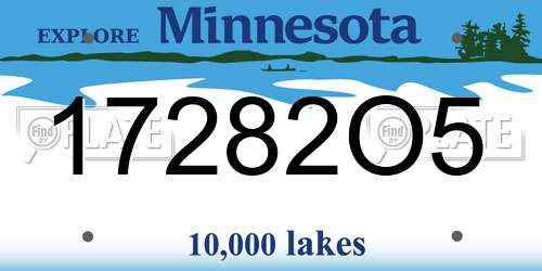 17282O5 Minnesota License Plate