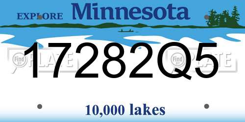 17282Q5 Minnesota License Plate