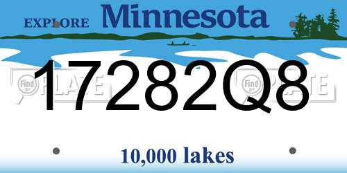 17282Q8 Minnesota License Plate