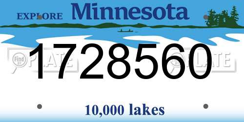 1728560 Minnesota License Plate