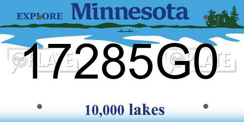 17285G0 Minnesota License Plate