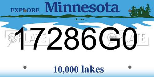 17286G0 Minnesota License Plate