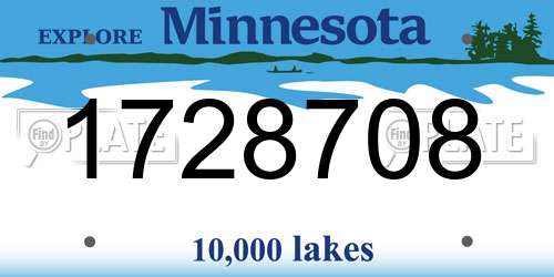 1728708 Minnesota License Plate