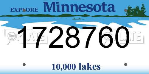 1728760 Minnesota License Plate