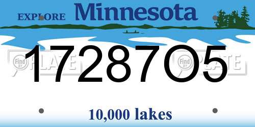 17287O5 Minnesota License Plate