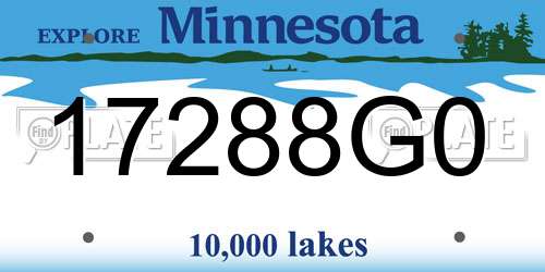 17288G0 Minnesota License Plate
