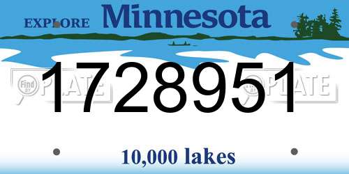 1728951 Minnesota License Plate