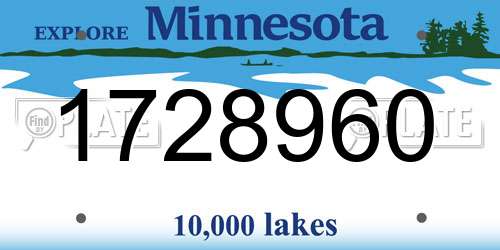 1728960 Minnesota License Plate