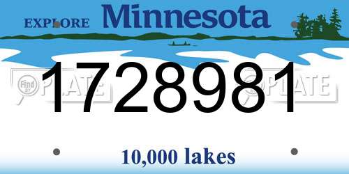 1728981 Minnesota License Plate