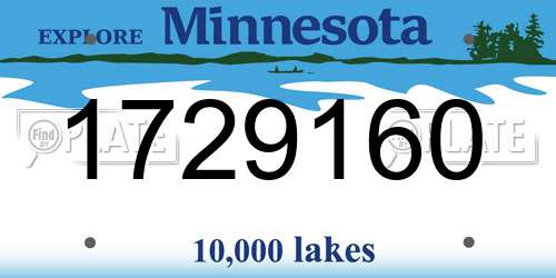 1729160 Minnesota License Plate