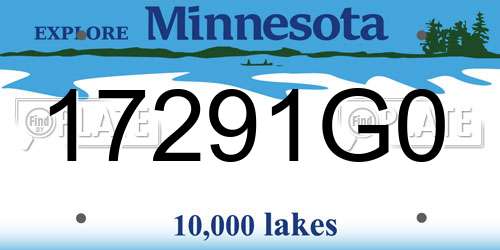 17291G0 Minnesota License Plate