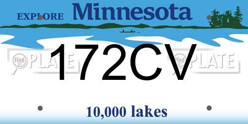 172CV Minnesota License Plate