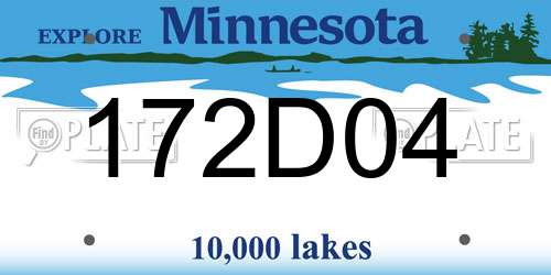 172D04 Minnesota License Plate