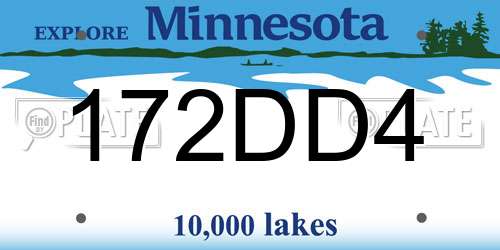 172DD4 Minnesota License Plate