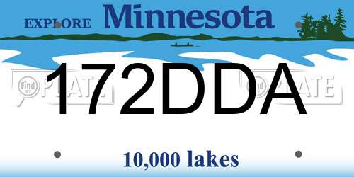 172DDA Minnesota License Plate