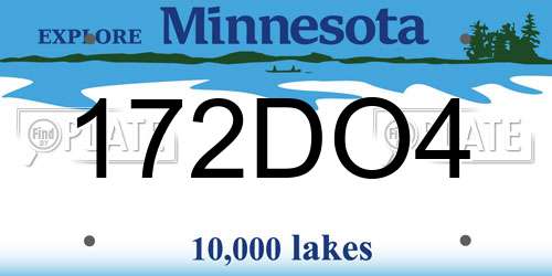 172DO4 Minnesota License Plate