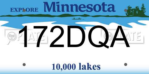 172DQA Minnesota License Plate