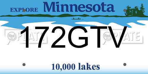 172GTV Minnesota License Plate