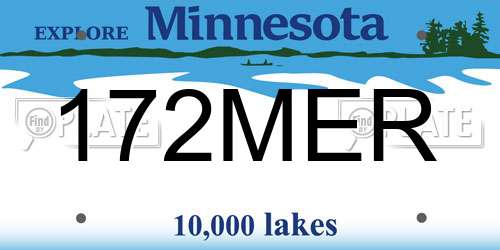 172MER Minnesota License Plate