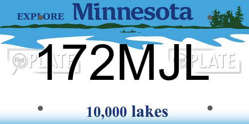 172MJL Minnesota License Plate