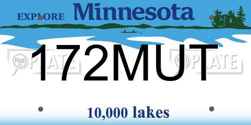 172MUT Minnesota License Plate