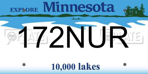 172NUR Minnesota License Plate