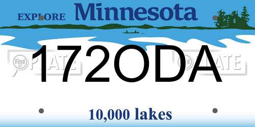 172ODA Minnesota License Plate