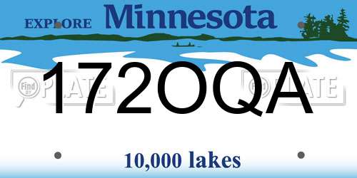 172OQA Minnesota License Plate