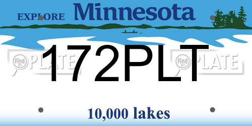 172PLT Minnesota License Plate
