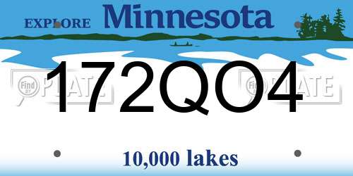 172QO4 Minnesota License Plate