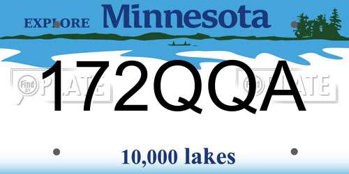 172QQA Minnesota License Plate