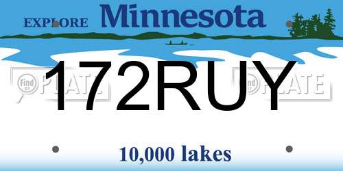 172RUY Minnesota License Plate