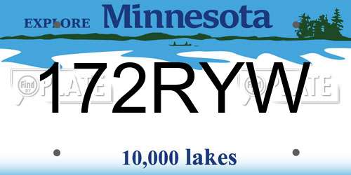 172RYW Minnesota License Plate