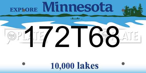172T68 Minnesota License Plate